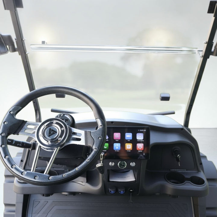 Black Grey 6 Seater Golf Cart With Black Seats - 206ah Extended Range Golf Cart LSV