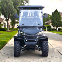 Jet Black 6 Seater Golf Cart With Black Seats - 206ah Extended Range Golf Cart LSV
