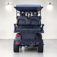 Jet Black 6 Seater Golf Cart With Black Seats - 206ah Extended Range Golf Cart LSV