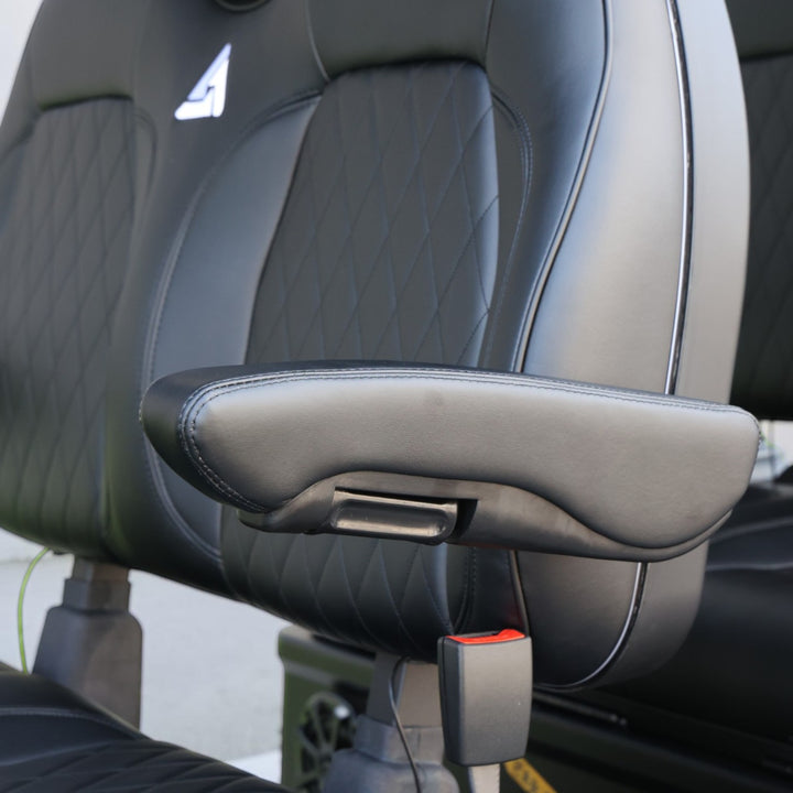 Jet Black 4 Forward Golf Cart With Black Seats - 150ah EcoBattery LSV