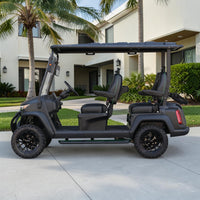 Jet Black 4 Forward Golf Cart With Black Seats - 150ah EcoBattery LSV