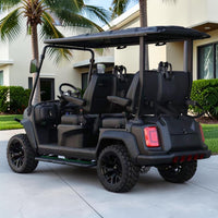 Jet Black 4 Forward Golf Cart With Black Seats - 150ah EcoBattery LSV
