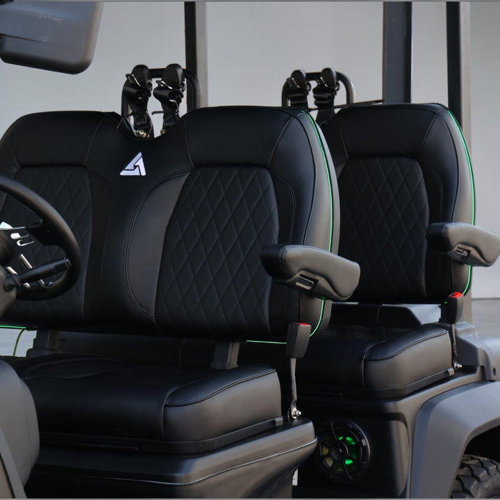Jet Black 4 Forward Golf Cart With Black Seats - 150ah EcoBattery LSV
