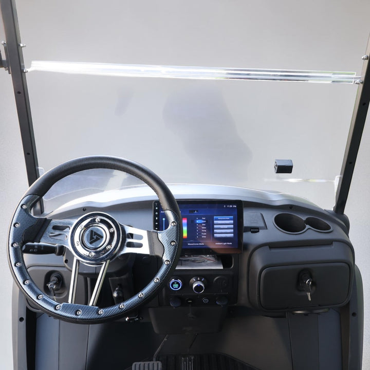 Jet Black 4 Forward Golf Cart With Black Seats - 150ah EcoBattery LSV