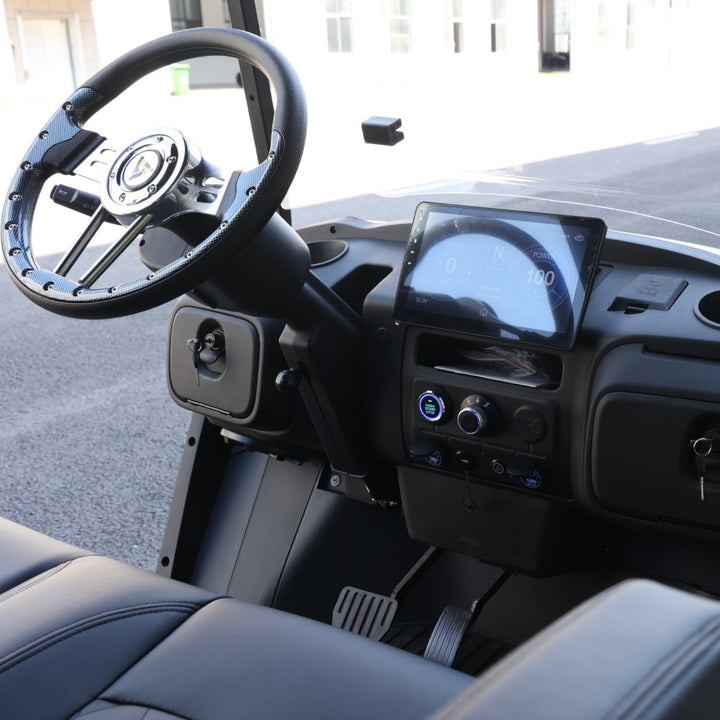 Jet Black 4 Forward Golf Cart With Black Seats - 150ah EcoBattery LSV