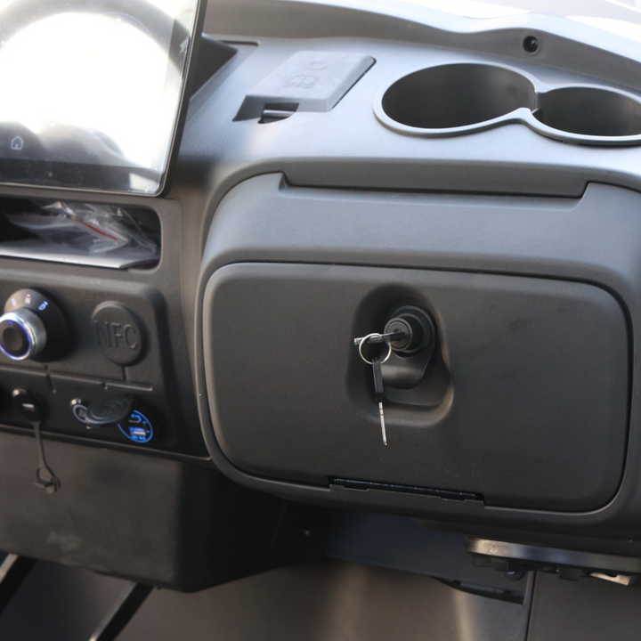 Jet Black 4 Forward Golf Cart With Black Seats - 150ah EcoBattery LSV