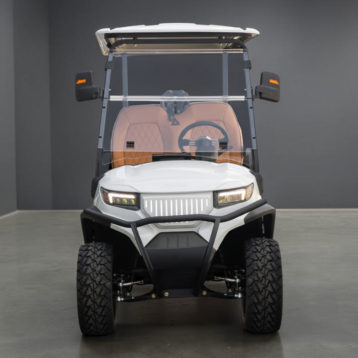 Signal White 4 Forward Golf Cart With Saddle Seats - 150ah EcoBattery LSV