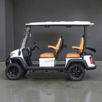 Signal White 4 Forward Golf Cart With Saddle Seats - 150ah EcoBattery LSV