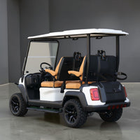 Signal White 4 Forward Golf Cart With Saddle Seats - 150ah EcoBattery LSV