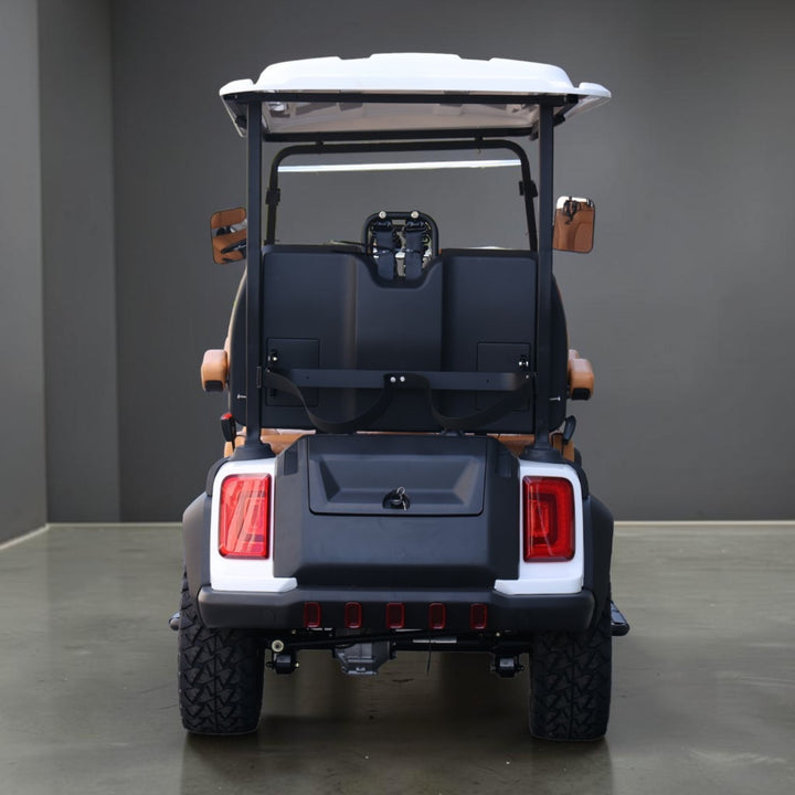 Signal White 4 Forward Golf Cart With Saddle Seats - 150ah EcoBattery LSV