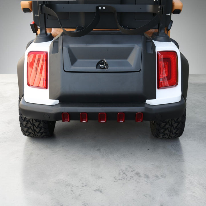 Signal White 4 Forward Golf Cart With Saddle Seats - 150ah EcoBattery LSV