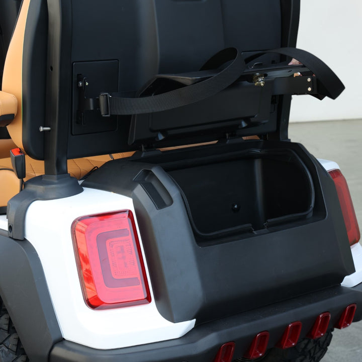 Signal White 4 Forward Golf Cart With Saddle Seats - 150ah EcoBattery LSV