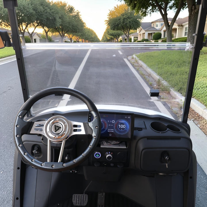 Signal White 4 Forward Golf Cart With Saddle Seats - 150ah EcoBattery LSV