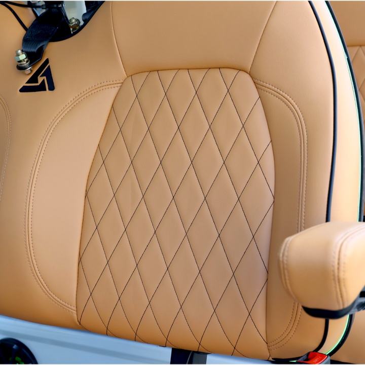 Signal White 4 Forward Golf Cart With Saddle Seats - 150ah EcoBattery LSV