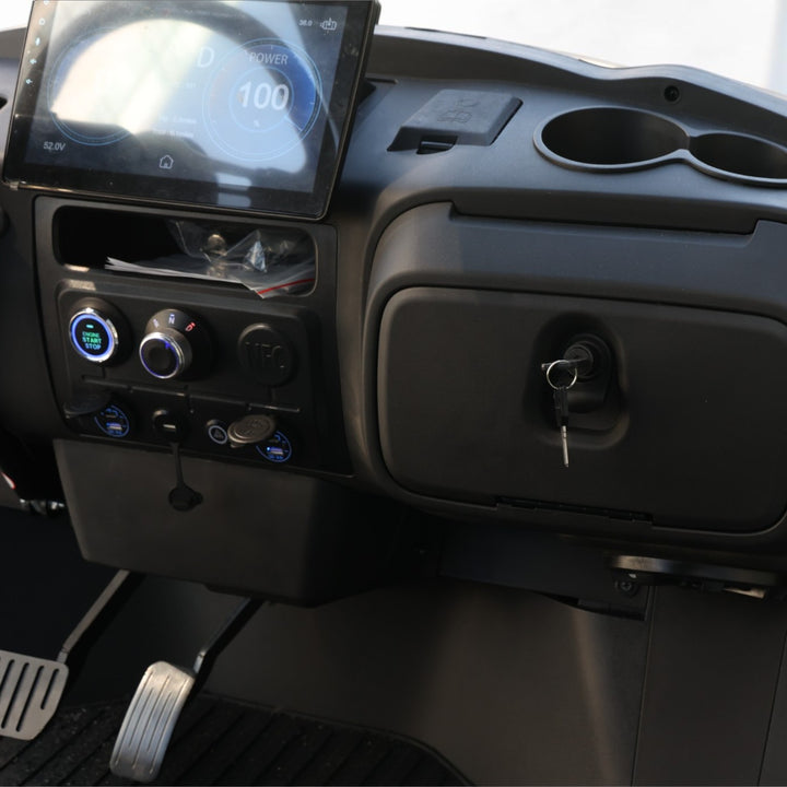 Black Grey 4 Forward Golf Cart With Black Seats - 150ah EcoBattery LSV