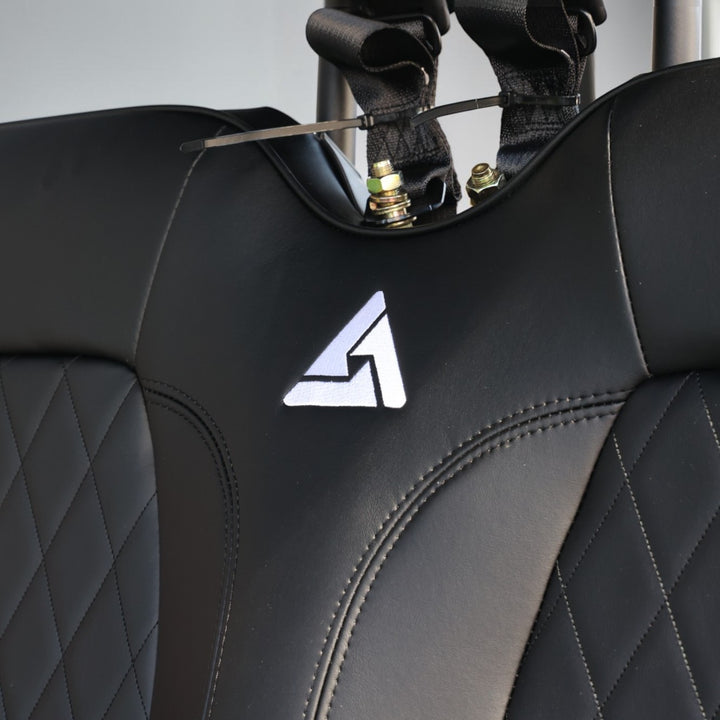 Black Grey 4 Forward Golf Cart With Black Seats - 150ah EcoBattery LSV