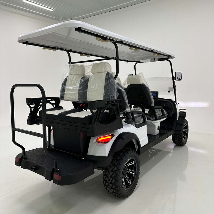 White Matte 6 Seater Golf Cart 72v Lithium