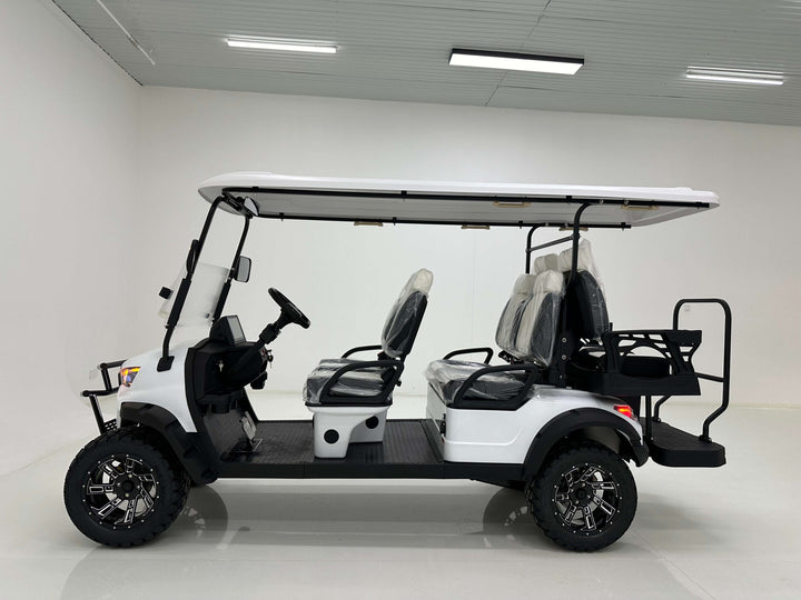 White Matte 6 Seater Golf Cart 72v Lithium