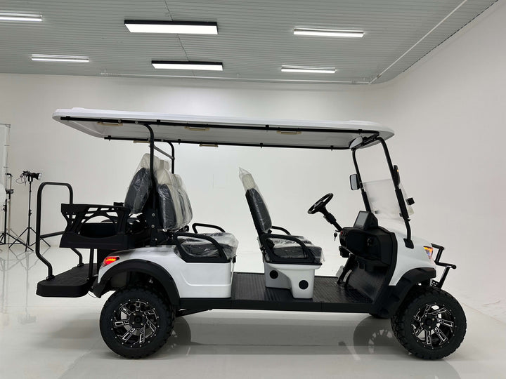 White Matte 6 Seater Golf Cart 72v Lithium