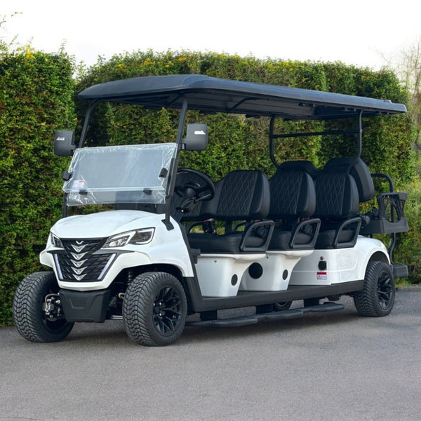 8 Seater Golf Cart Street Legal Extended Range 206AH Lithium Ion Electric LSV with LED Lights