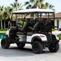 Signal White 4 Forward Golf Cart With Olive Seats - 206ah Extended Range Golf Cart LSV