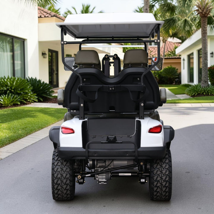 Signal White 4 Forward Golf Cart With Olive Seats - 206ah Extended Range Golf Cart LSV