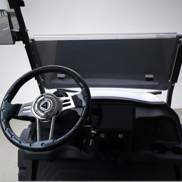 Signal White 4 Forward Golf Cart With Olive Seats - 206ah Extended Range Golf Cart LSV