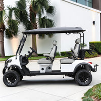 Signal White 4 Forward Golf Cart With Medium Grey Seats - 48v Extended Range Golf Cart LSV