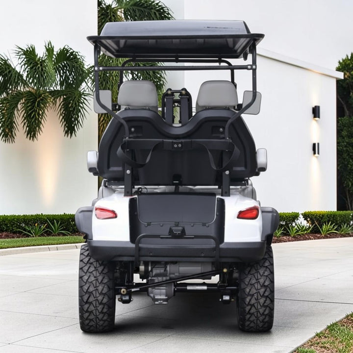 Signal White 4 Forward Golf Cart With Medium Grey Seats - 48v Extended Range Golf Cart LSV