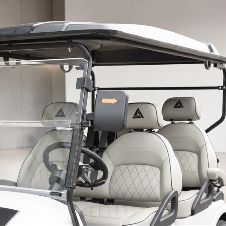 Signal White 4 Forward Golf Cart With Medium Grey Seats - 48v Extended Range Golf Cart LSV
