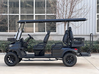 Matte Black 6 Seater Golf Cart w/ All Black Seats - 72v Lithium