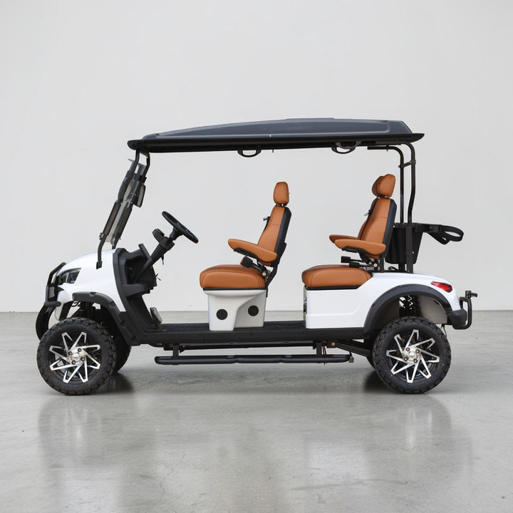 Signal White 4 Forward Golf Cart With Savannah Seats - 206ah Extended Range Golf Cart LSV Lifted