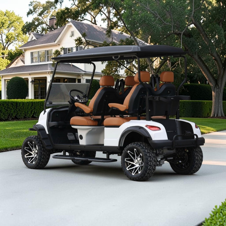 Signal White 4 Forward Golf Cart With Savannah Seats - 206ah Extended Range Golf Cart LSV Lifted