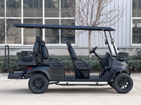 Matte Black 6 Seater Golf Cart w/ All Black Seats - 72v Lithium