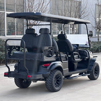 Matte Black 6 Seater Golf Cart w/ All Black Seats - 72v Lithium