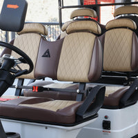 White 6 Seater With Two Tone Seats - 48v Lithium Golf Cart