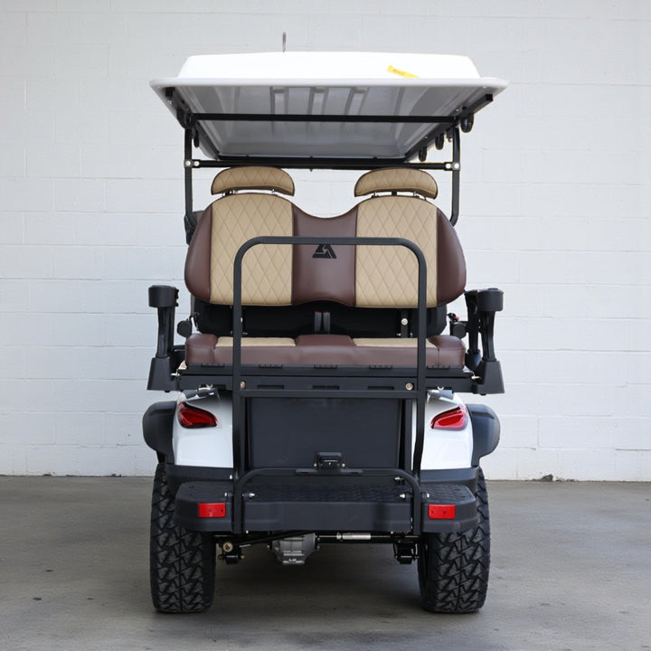 White 6 Seater With Two Tone Seats - 48v Lithium Golf Cart