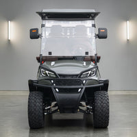 Tarpaulin Grey 6 Seater Golf Cart With Dark Brown Seats - 206ah Extended Range Golf Cart LSV