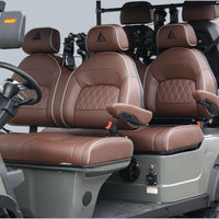 Tarpaulin Grey 6 Seater Golf Cart With Dark Brown Seats - 206ah Extended Range Golf Cart LSV