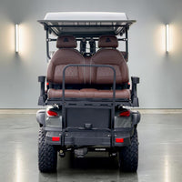 Tarpaulin Grey 6 Seater Golf Cart With Dark Brown Seats - 206ah Extended Range Golf Cart LSV