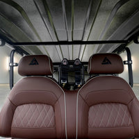 Tarpaulin Grey 6 Seater Golf Cart With Dark Brown Seats - 206ah Extended Range Golf Cart LSV