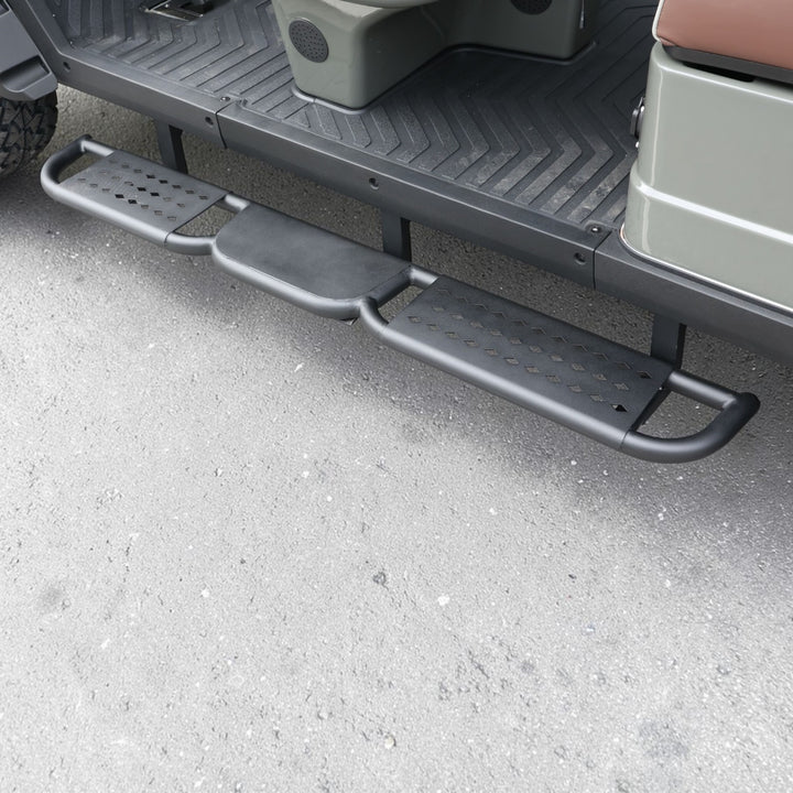 Tarpaulin Grey 6 Seater Golf Cart With Dark Brown Seats - 206ah Extended Range Golf Cart LSV