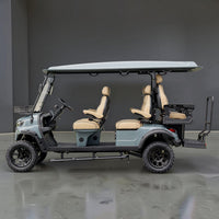 Blue Grey 6 Seater Golf Cart With Beige Seats - 206ah Extended Range Golf Cart LSV