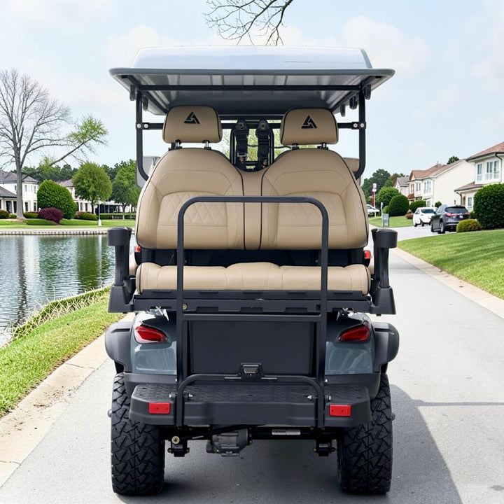 Blue Grey 6 Seater Golf Cart With Beige Seats - 206ah Extended Range Golf Cart LSV