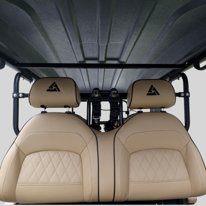 Blue Grey 6 Seater Golf Cart With Beige Seats - 206ah Extended Range Golf Cart LSV