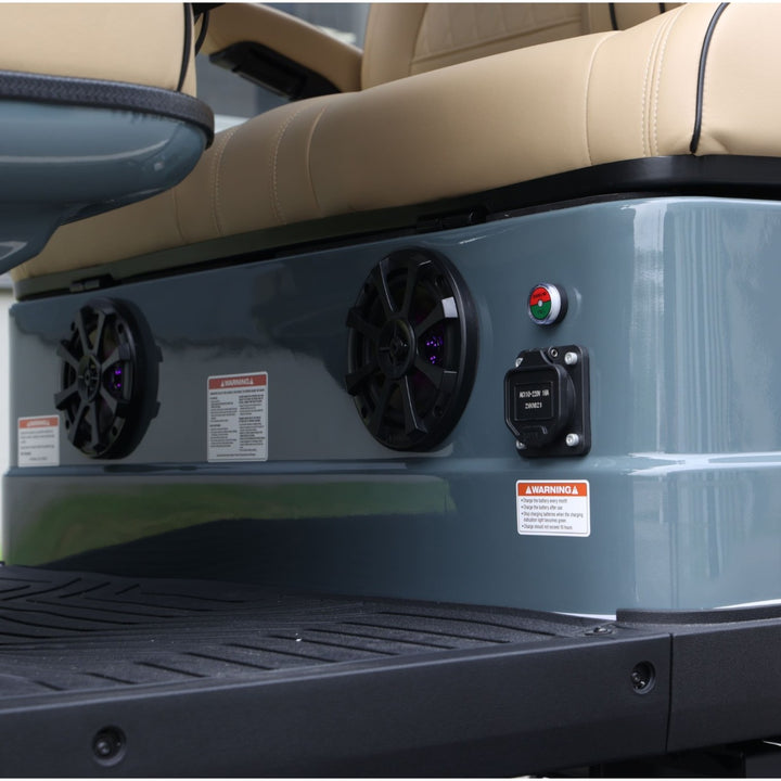 Blue Grey 6 Seater Golf Cart With Beige Seats - 206ah Extended Range Golf Cart LSV