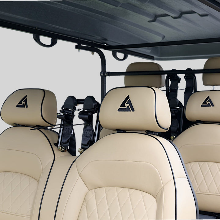 Blue Grey 6 Seater Golf Cart With Beige Seats - 206ah Extended Range Golf Cart LSV