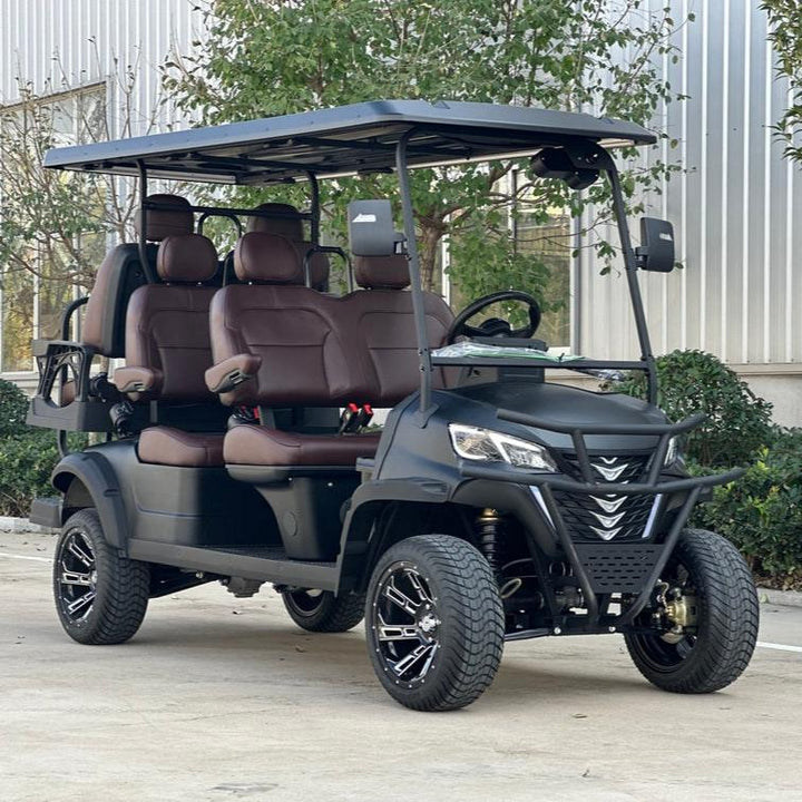 Jet Black (Matte) 6 Seater Golf Cart - 72v Lithium