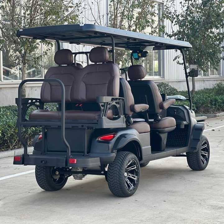 Jet Black (Matte) 6 Seater Golf Cart - 72v Lithium