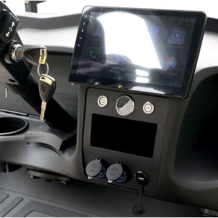 Blue Grey 6 Seater Golf Cart With Beige Seats - 206ah Extended Range Golf Cart LSV